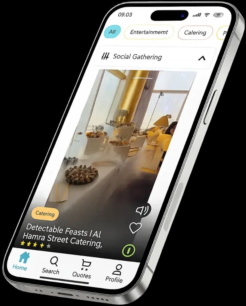 PartyPlatform vendor mobile app preview